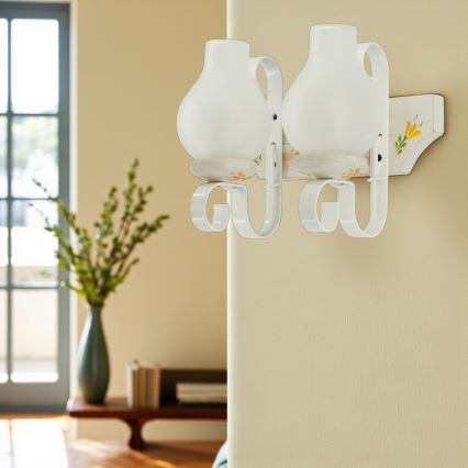 Brilagi - Stensko svetilo QUEEN 2xE14/40W/230V bukev/kremna