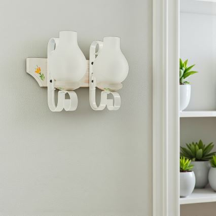 Brilagi - Stensko svetilo QUEEN 2xE14/40W/230V bukev/kremna