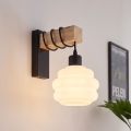 BRILAGI - Stensko svetilo WOOD GLASS 1xE27/60W/230V borov les/črna/bela