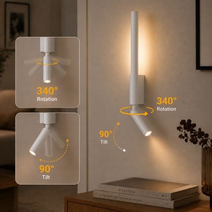 Brilagi - Stensko točkovno LED svetilo VIXON LED/3W/230V + LED/5W bela CRI 90
