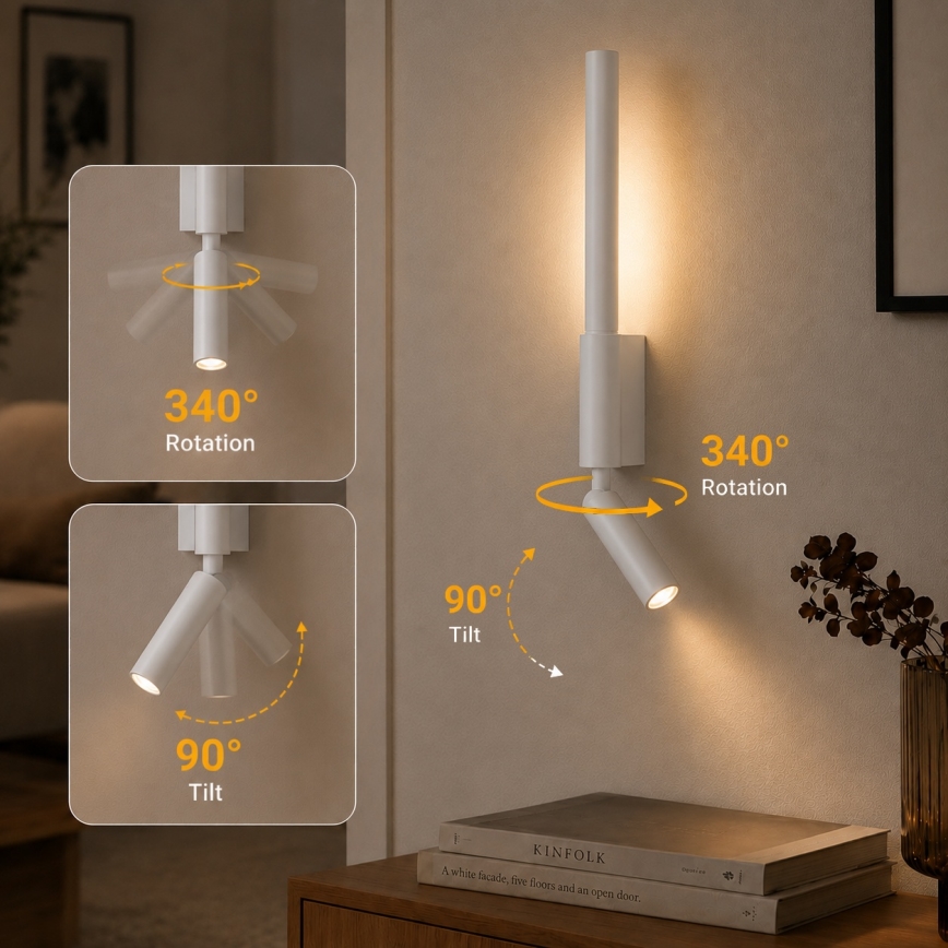 Brilagi - Stensko točkovno LED svetilo VIXON LED/3W/230V + LED/5W bela CRI 90