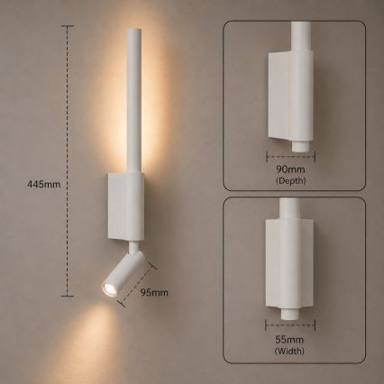 Brilagi - Stensko točkovno LED svetilo VIXON LED/3W/230V + LED/5W bela CRI 90