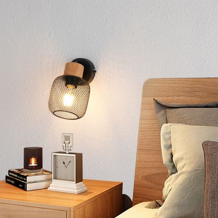 Brilagi - Stensko točkovno svetilo BASKLITE 1xE27/15W/230V les/črna