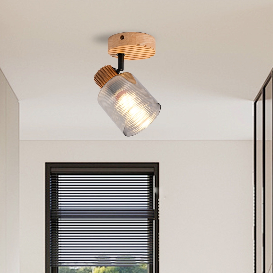 Brilagi - Stensko točkovno svetilo HYGGE 1xE14/15W/230V les/dimno