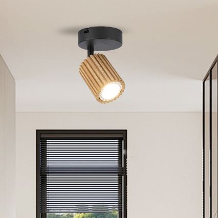 Brilagi - Stensko točkovno svetilo MODERN WOOD 1xGU10/8W/230V les/črna