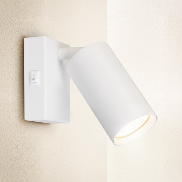 Brilagi - Stensko točkovno svetilo s stikalom SELE 1xGU10/30W/230V bela
