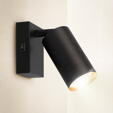 Brilagi - Stensko točkovno svetilo s stikalom SELE 1xGU10/30W/230V črna/zlata