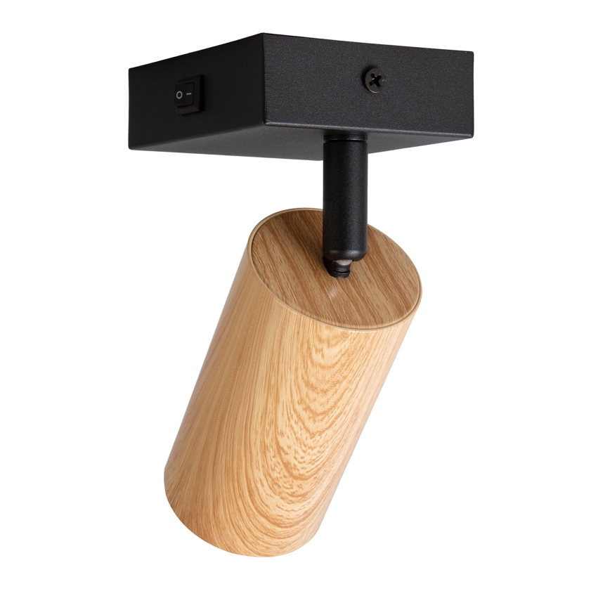Brilagi - Stensko točkovno svetilo s stikalom SELE 1xGU10/30W/230V, črna/hrastov dekor