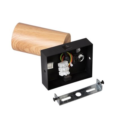 Brilagi - Stensko točkovno svetilo s stikalom SELE 1xGU10/30W/230V, črna/hrastov dekor