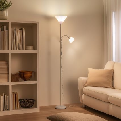 Brilagi - Stoječa svetilka ARIANA 1xE27/100W/230V + 1xE14/25W bela