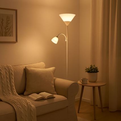 Brilagi - Stoječa svetilka ARIANA 1xE27/100W/230V + 1xE14/25W bela