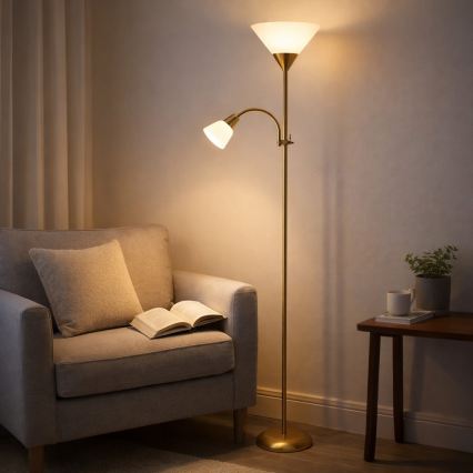 Brilagi - Stoječa svetilka ARIANA 1xE27/100W/230V + 1xE14/25W zlata