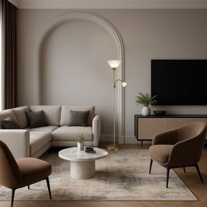 Brilagi - Stoječa svetilka ARIANA 1xE27/100W/230V + 1xE14/25W zlata