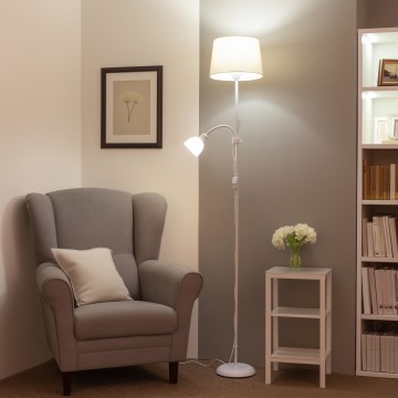 Brilagi - Stoječa svetilka CERIA 1xE27/100W/230V + 1xE14/25W bela/bežna