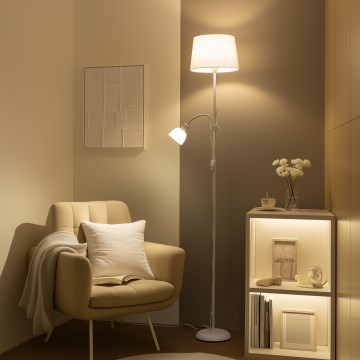 Brilagi - Stoječa svetilka CERIA 1xE27/100W/230V + 1xE14/25W bela