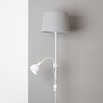 Brilagi - Stoječa svetilka CERIA 1xE27/100W/230V + 1xE14/25W bela/siva