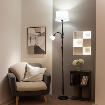 Brilagi - Stoječa svetilka CERIA 1xE27/100W/230V + 1xE14/25W črna/bela