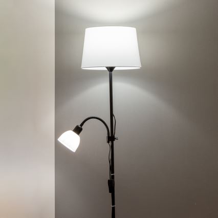 Brilagi - Stoječa svetilka CERIA 1xE27/100W/230V + 1xE14/25W črna/bela