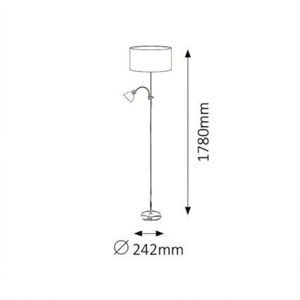 Brilagi - Stoječa svetilka CERIA 1xE27/100W/230V + 1xE14/25W črna/bela