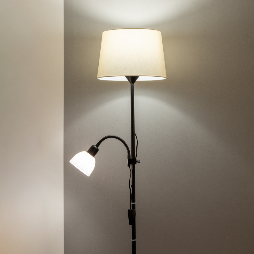 Brilagi - stoječa svetilka CERIA 1xE27/100W/230V + 1xE14/25W črna/bež