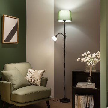 Brilagi - Stoječa svetilka CERIA 1xE27/100W/230V + 1xE14/25W črna/zelena
