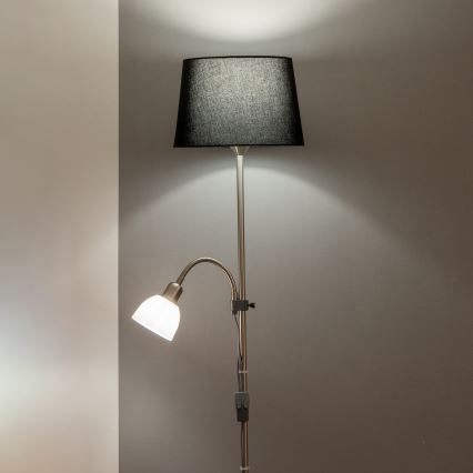 Brilagi - Stoječa svetilka CERIA 1xE27/100W/230V + 1xE14/25W matni krom/črna