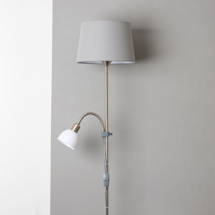 Brilagi - Stoječa svetilka CERIA 1xE27/100W/230V + 1xE14/25W matni krom/siva