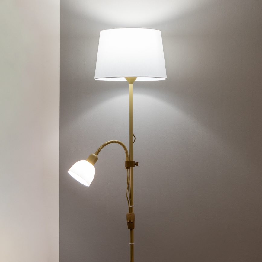 Brilagi - Stoječa svetilka CERIA 1xE27/100W/230V + 1xE14/25W zlata/bela
