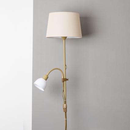 Brilagi - Stoječa svetilka CERIA 1xE27/100W/230V + 1xE14/25W zlata/bež