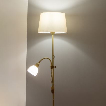 Brilagi - Stoječa svetilka CERIA 1xE27/100W/230V + 1xE14/25W zlata/bež