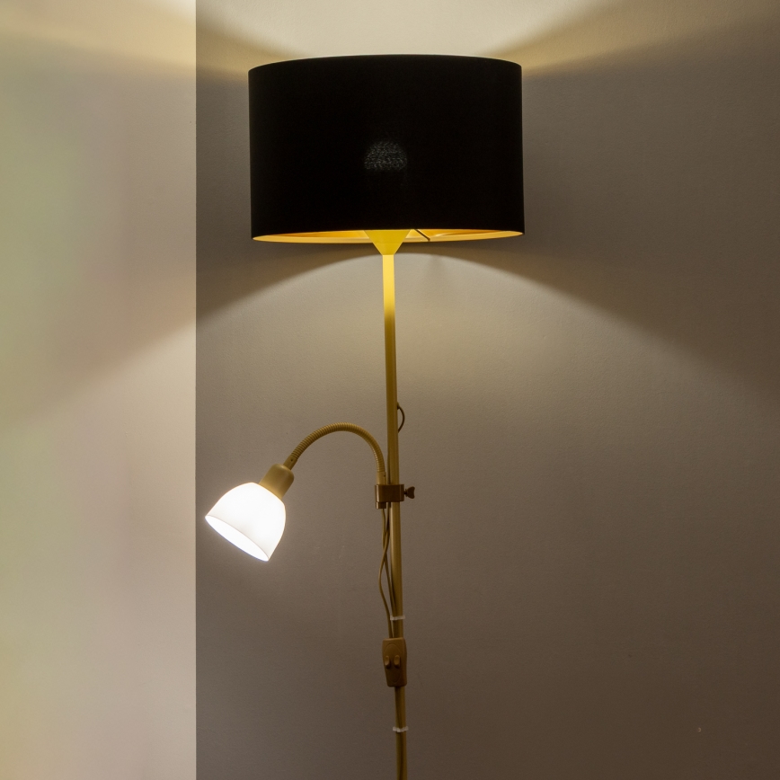 Brilagi - Stoječa svetilka CERIA 1xE27/100W/230V + 1xE14/25W zlata/črna