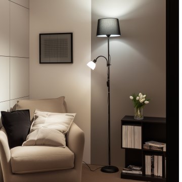 Brilagi - Stoječa svetilka CERIA 2 v 1 1xE27/100W/230V + 1xE14/25W črna