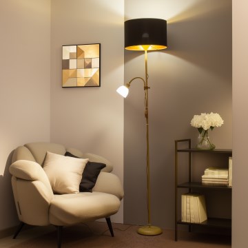 Brilagi - Stoječa svetilka CERIA 2 v 1 1xE27/100W/230V + 1xE14/25W zlata/črna