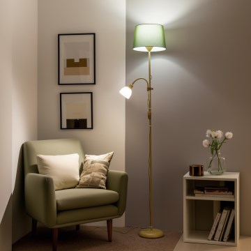 Brilagi - Stoječa svetilka CERIA 2 v 1 1xE27/100W/230V + 1xE14/25W zlata/zelena