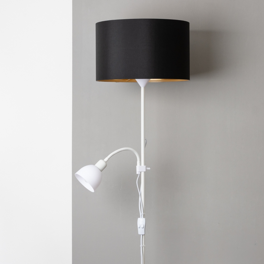 Brilagi - Stoječa svetilka CERIA 2v1 1xE27/100W/230V + 1xE14/25W bela/črna