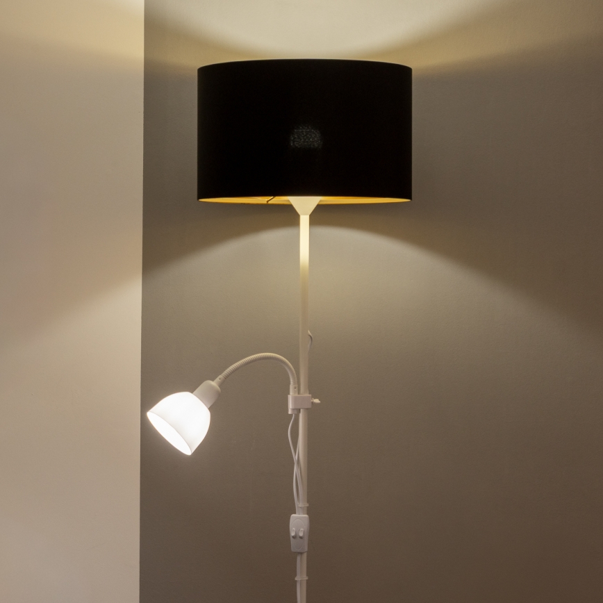 Brilagi - Stoječa svetilka CERIA 2v1 1xE27/100W/230V + 1xE14/25W bela/črna