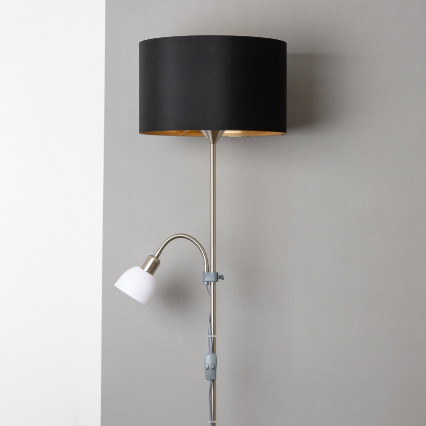 Brilagi - Stoječa svetilka CERIA 2v1 1xE27/100W/230V + 1xE14/25W mat krom/črna
