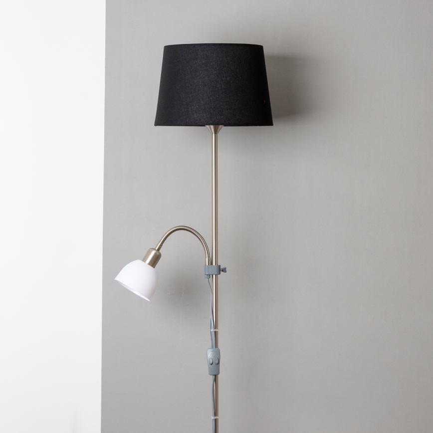 Brilagi - Stoječa svetilka CERIA 2v1 1xE27/100W/230V + 1xE14/25W mat krom/črna