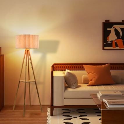 Brilagi - Stoječa svetilka NORDIC WAVE 1xE27/15W/230V les/lan