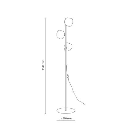 Brilagi - stoječa svetilka VULCANO 3xG9/8W/230V zlata/dimna bež
