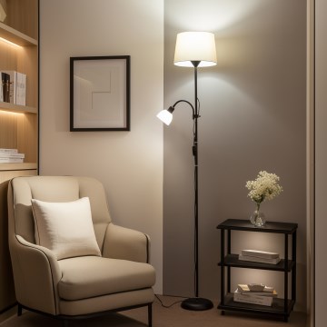 Brilagi - Stojna svetilka CERIA 2 v 1 1xE27/100W/230V + 1xE14/25W črna/bežna