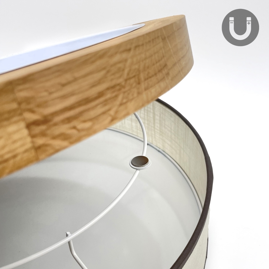 Brilagi - stropna LED svetilka BELLADONNA LED/36W/230V Ø 50 cm kremna/hrast