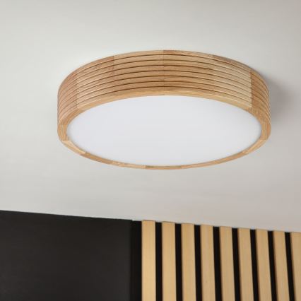 Brilagi - stropna LED svetilka CARVALHO MODERN 2xE27/60W/230V, Ø 37,5 cm, hrast
