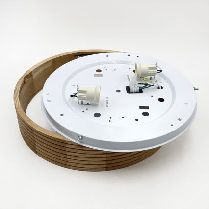 Brilagi - stropna LED svetilka CARVALHO MODERN 2xE27/60W/230V, Ø 37,5 cm, hrast