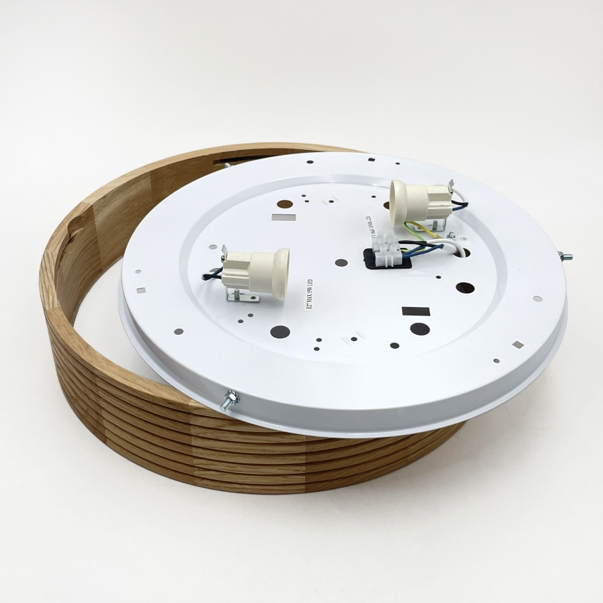 Brilagi - stropna LED svetilka CARVALHO MODERN 2xE27/60W/230V, Ø 37,5 cm, hrast