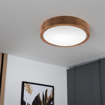 Brilagi - stropna LED svetilka CARVALHO SLIM 1xE27/15W/230V hrast/češnja, premer 27 cm