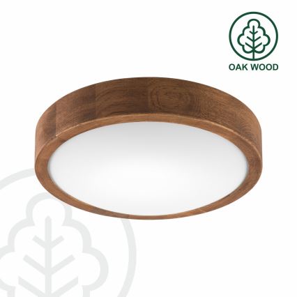 Brilagi - stropna LED svetilka CARVALHO SLIM 1xE27/15W/230V hrast/češnja, premer 27 cm