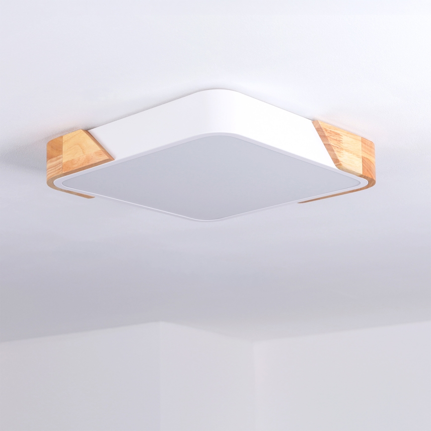 Brilagi - stropna LED svetilka PILANA LED/24W/230V hrast/bela 32x32 cm