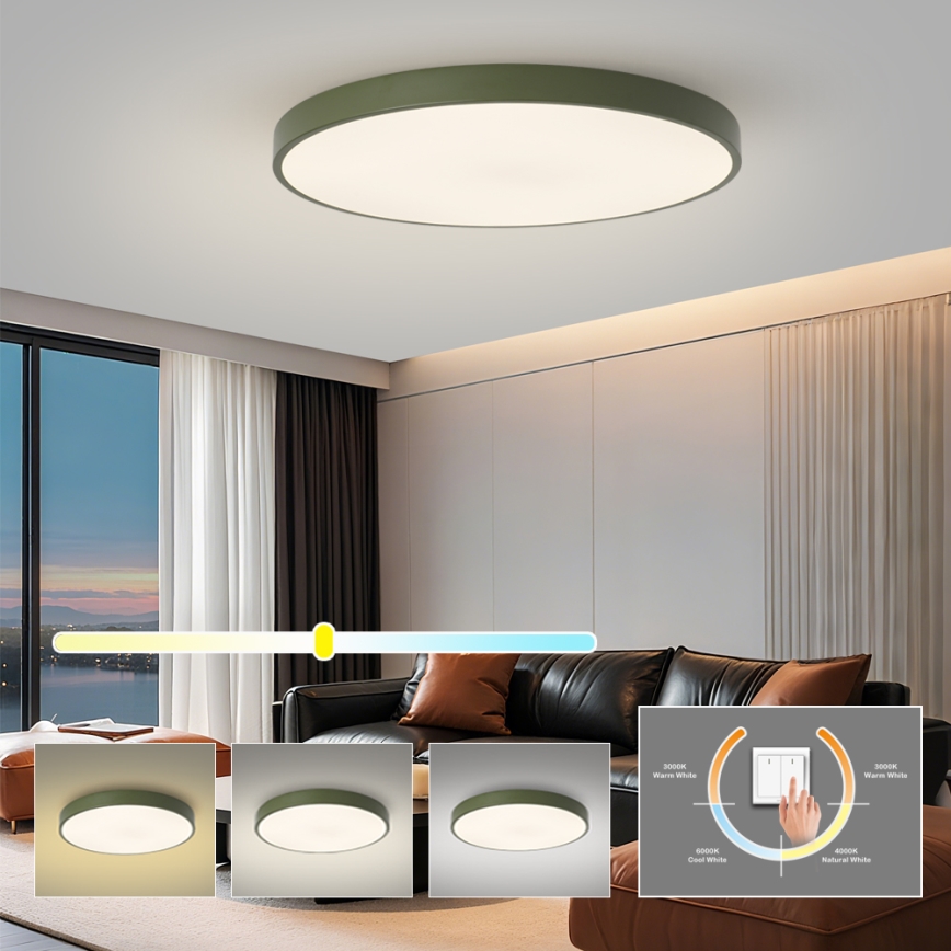 Brilagi - LED stropna svetilka POOL LED/100W/230V 3000/4000/6000K premer 80 cm zelena