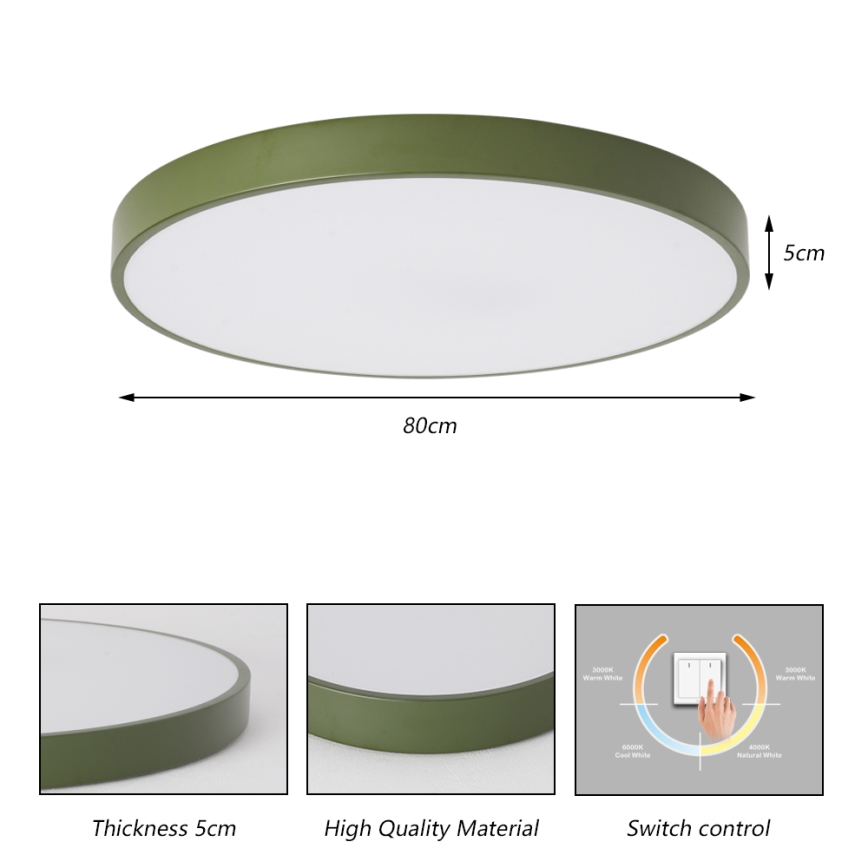 Brilagi - LED stropna svetilka POOL LED/100W/230V 3000/4000/6000K premer 80 cm zelena